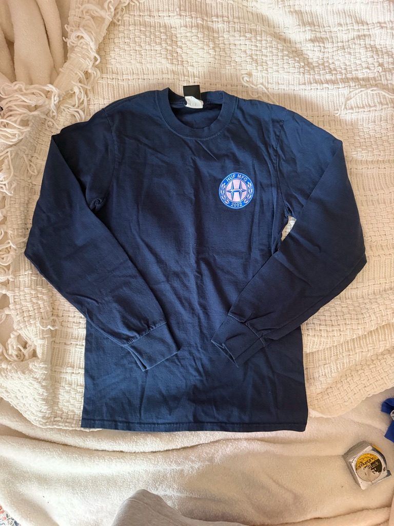Huf Navy Tee With Blue Crest Patch